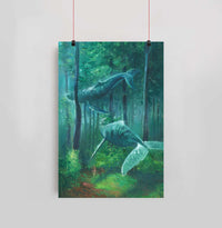 Forest Whales Mini Print